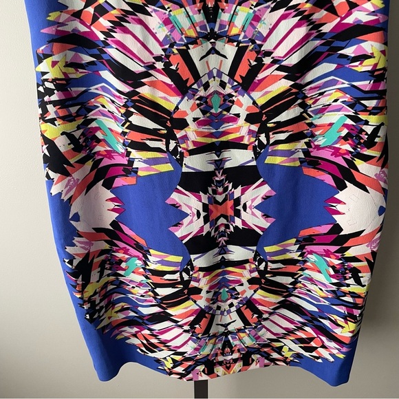 Vintage Signature By Robbie Bee Funky Geometric Neon Printed Midi Dress Size 14 - Picture 5 of 9